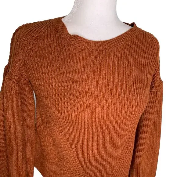 Maisie Peter Bishop Sleeve Sweater Rust Brown XS - Picture 5 of 11